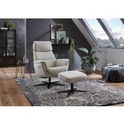 Hukla Sessel HU-CP22161 Herb inkl. Hocker bezug: Cyber natur Fuß: AD4S schwarz